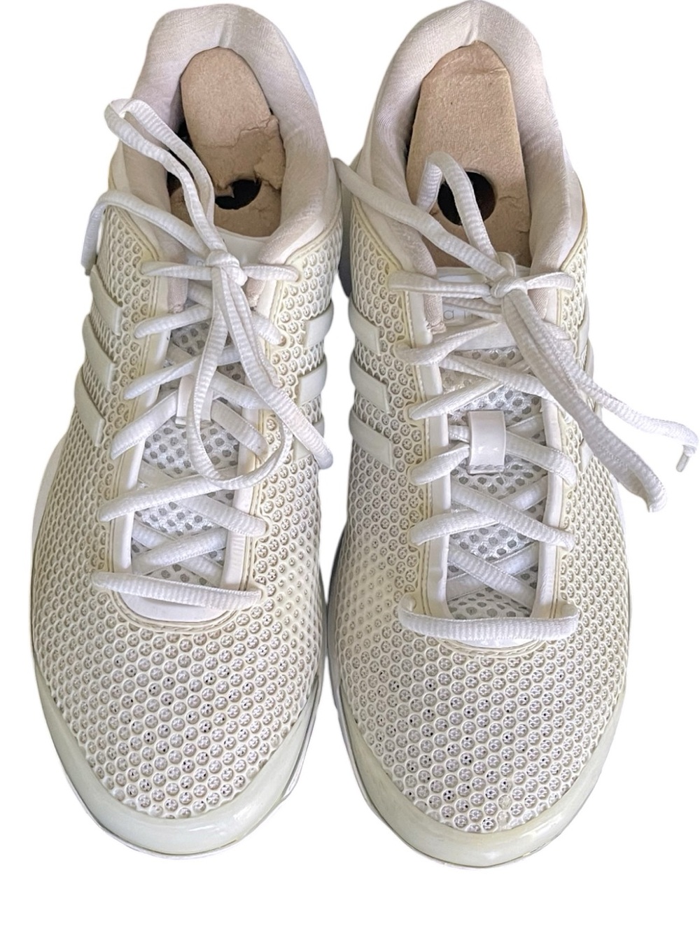 Adidas by Stella McCartney Ivory Barricade Mesh Sneaker Runner Athletic Shoe (7) - Picture 4 of 10